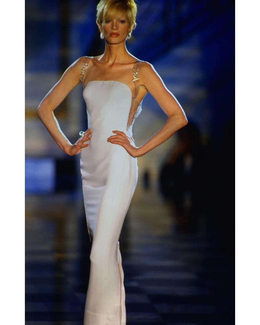 A/W 1995 Atelier Versace Haute Couture Ecru Silk and Vinyl Gown 5