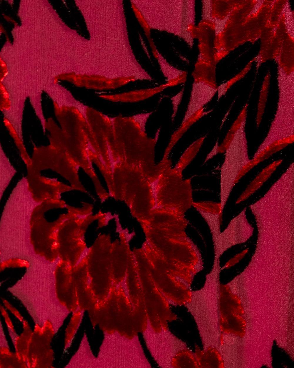 Women's A/W 1995 Christian LaCroix Red Silk Devoré Gown