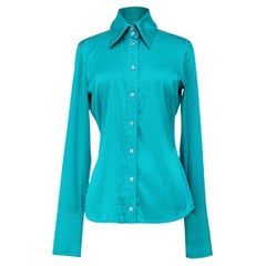 Vintage A/W 1995 Gucci by Tom Ford Turquoise Button-Up