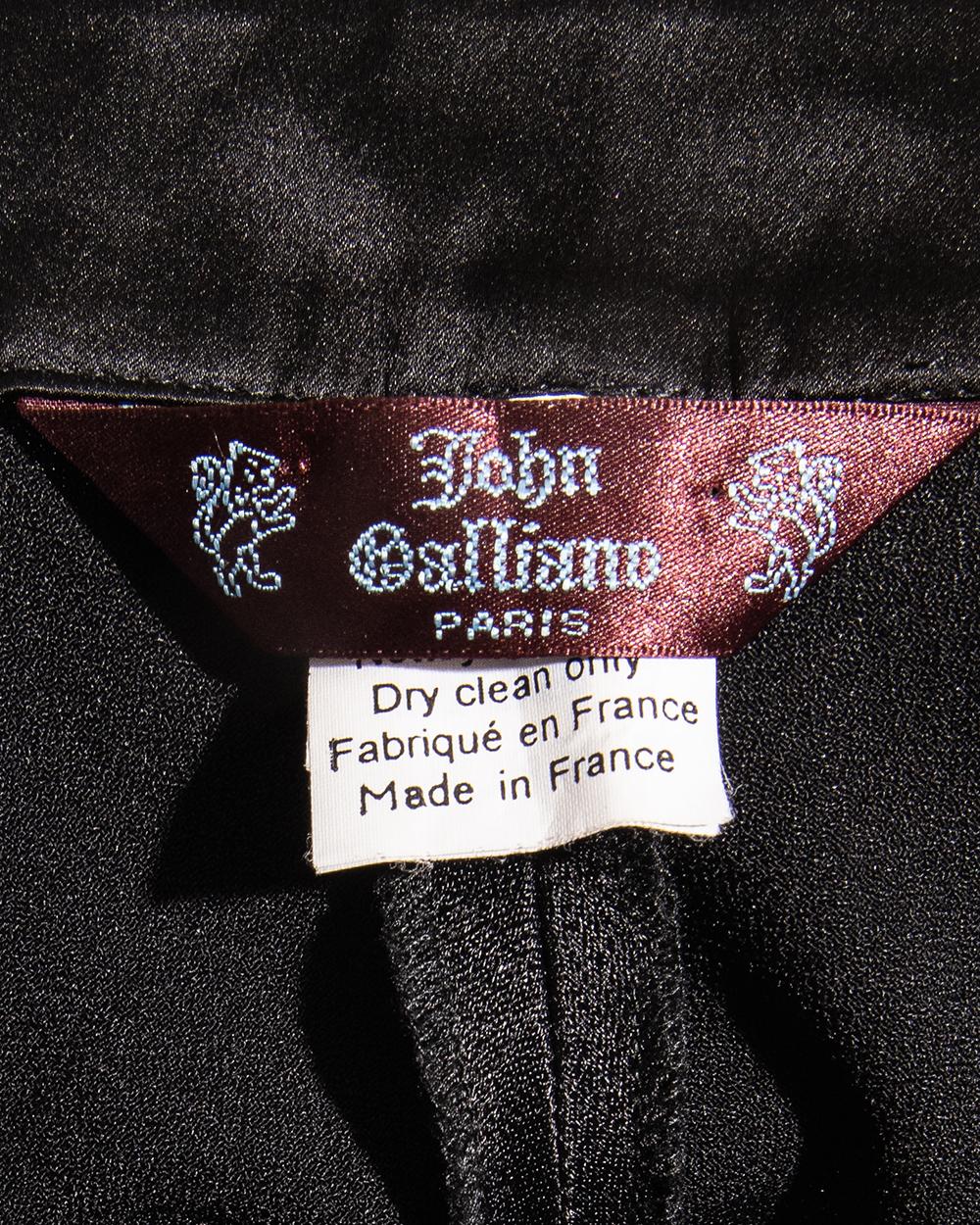 Women's A/W 1995 John Galliano Black Silk Trousers For Sale