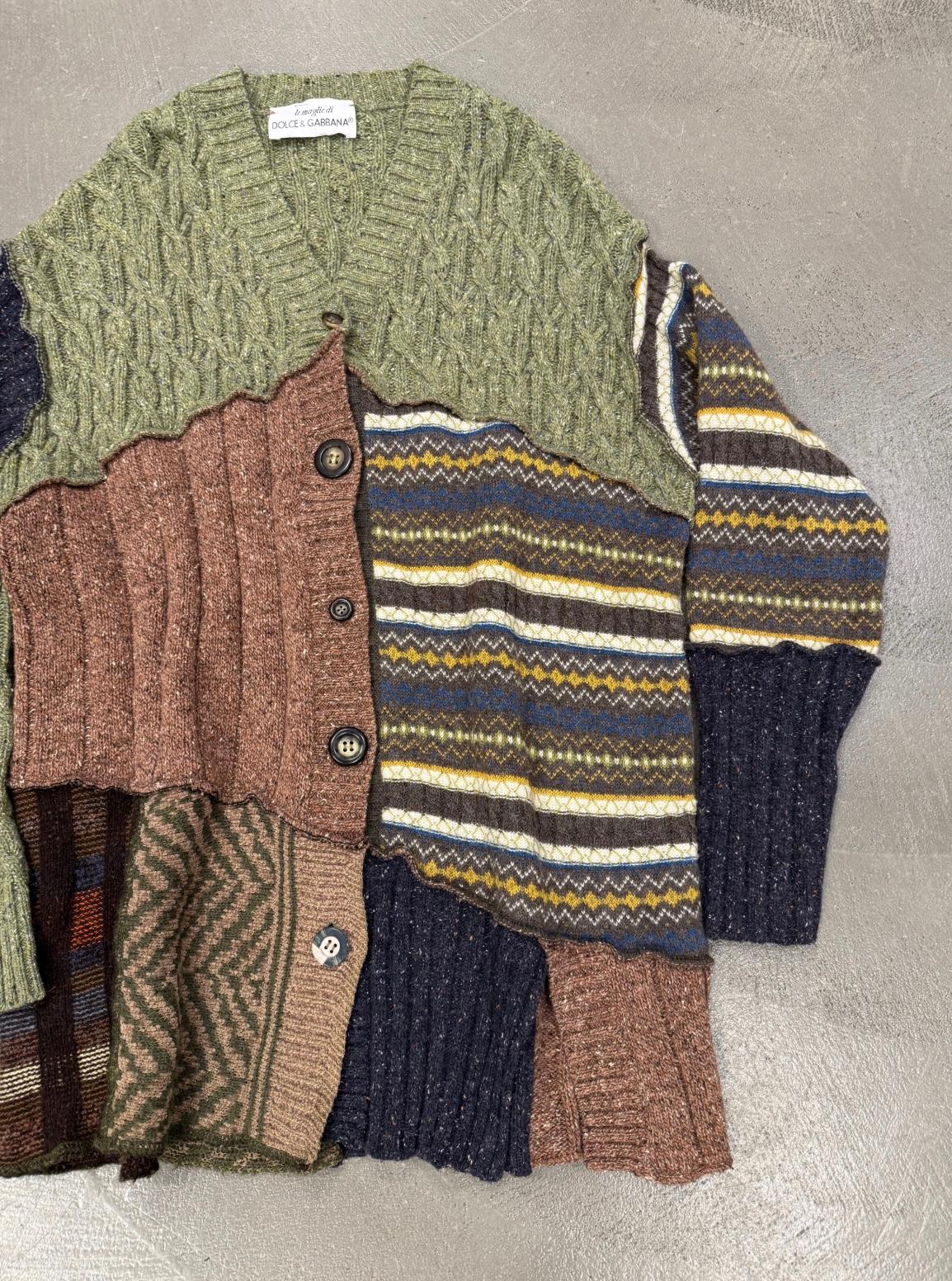 Maglione ricostruito patchwork Dolce & Gabbana A/I 1996 In condizioni ottime in vendita a Milano, Lombardia