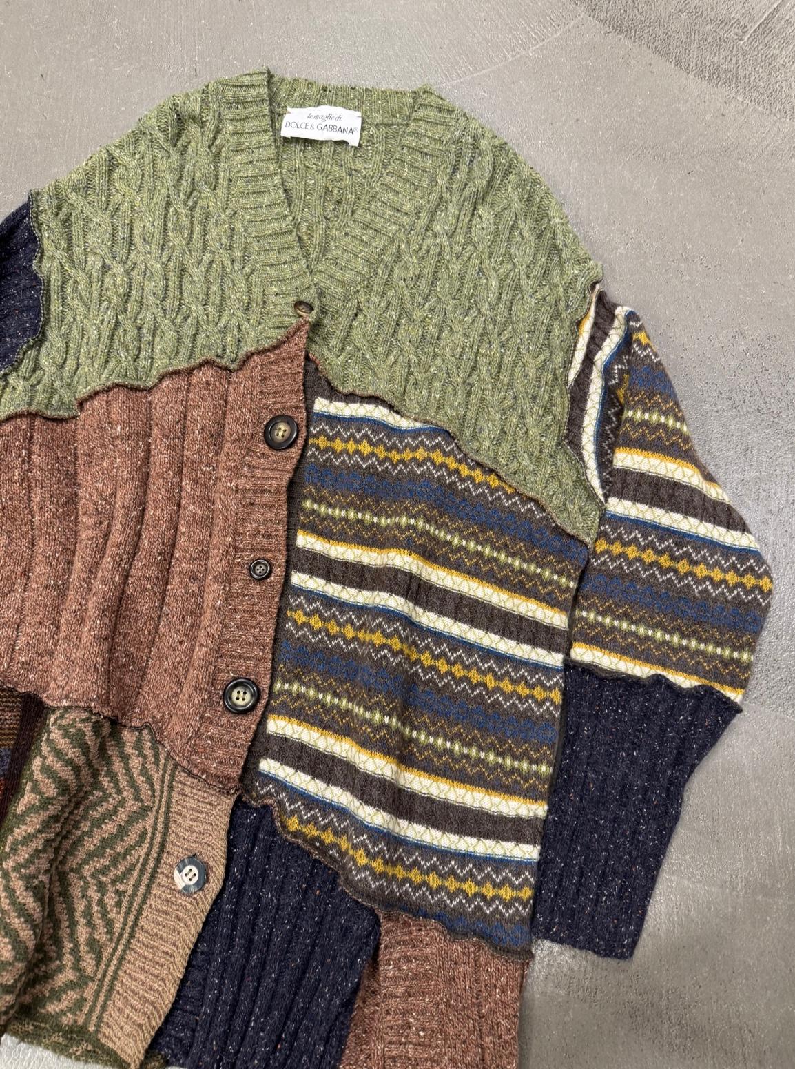 Maglione ricostruito patchwork Dolce & Gabbana A/I 1996 in vendita 1