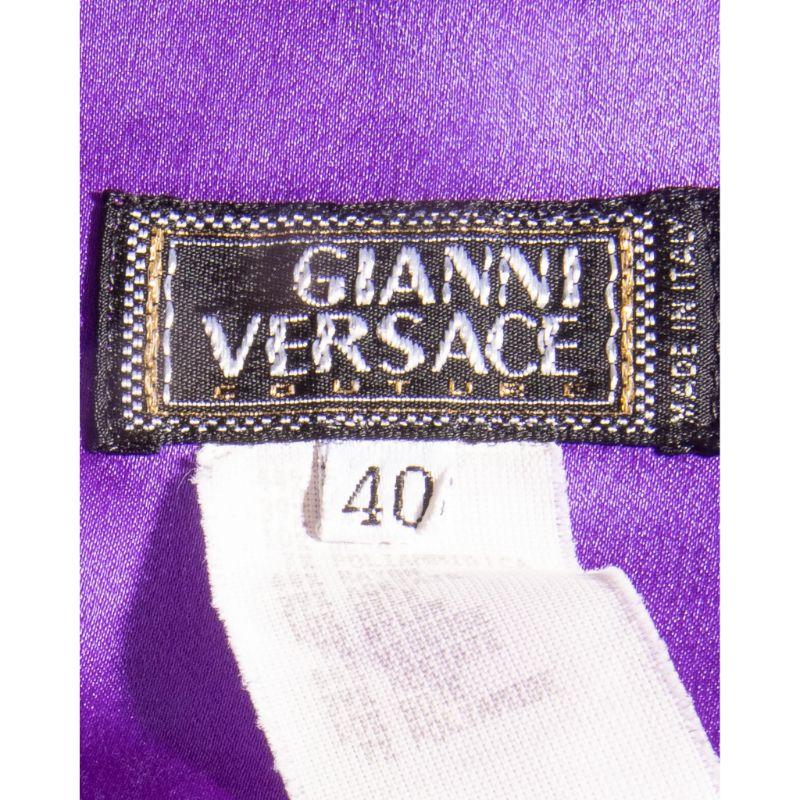 A/W 1996 Gianni Versace Purple and Yellow Lace Mini Dress 2