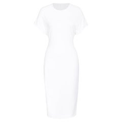 A/W 1996 Gucci by Tom Ford White Cap Sleeve Knee-Length Jersey Dress