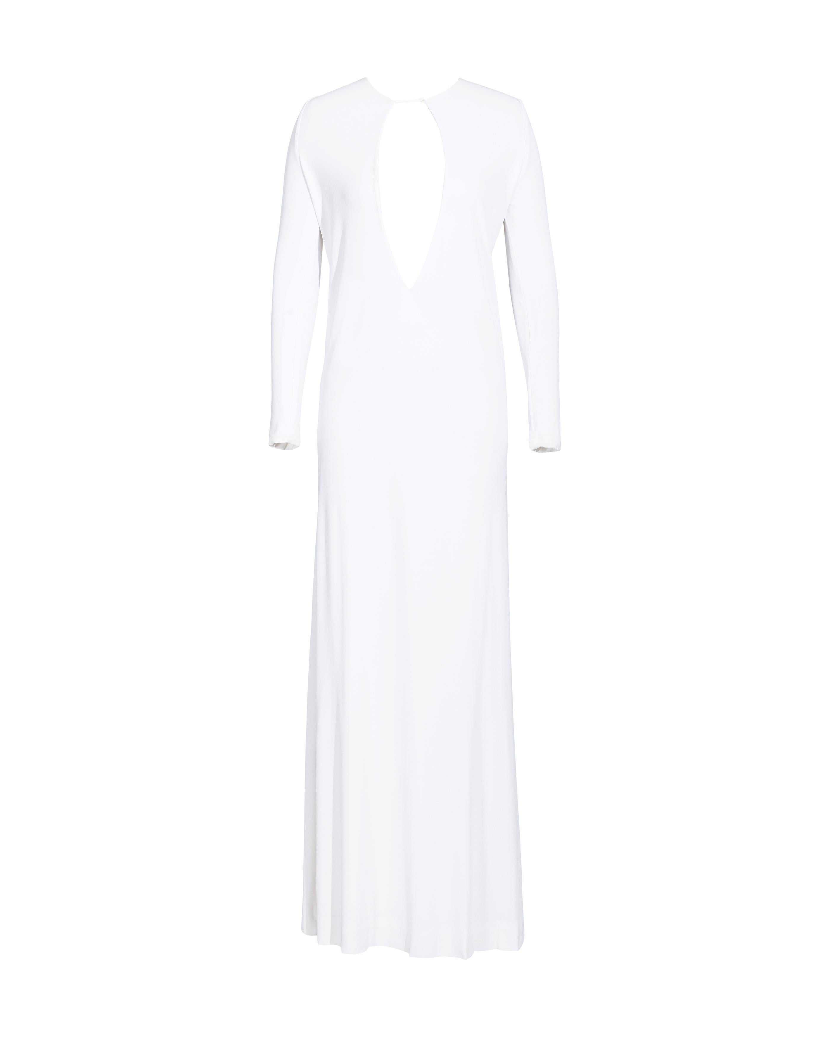 A/W 1996 Gucci by Tom Ford White Jersey Long Sleeve Gown 13