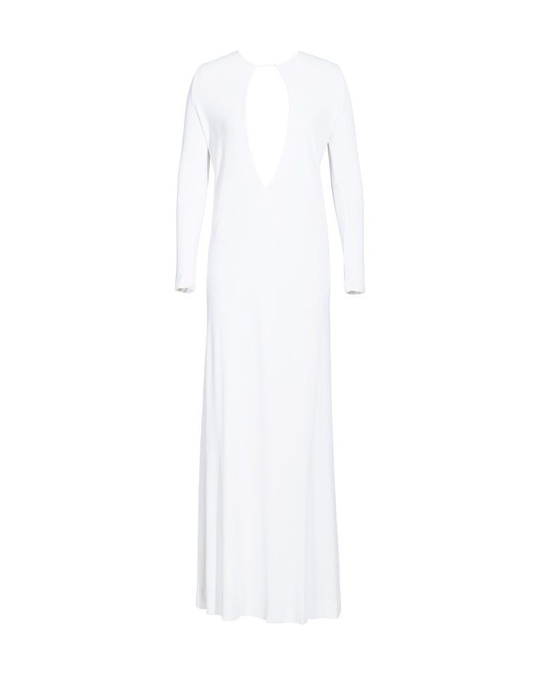 A/W 1996 Gucci by Tom Ford White Jersey Long Sleeve Gown at 1stDibs