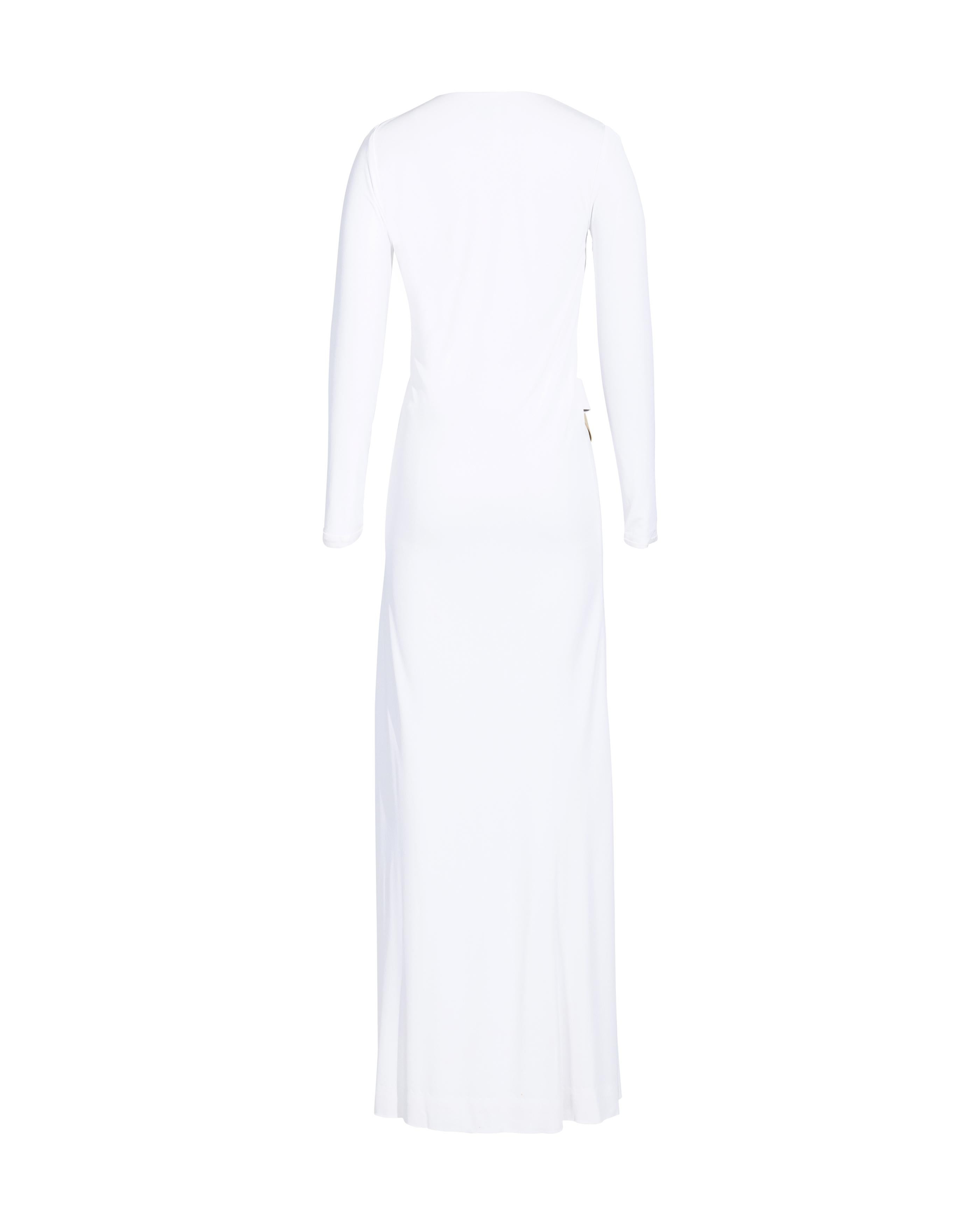 Women's A/W 1996 Gucci by Tom Ford White Jersey Long Sleeve Gown