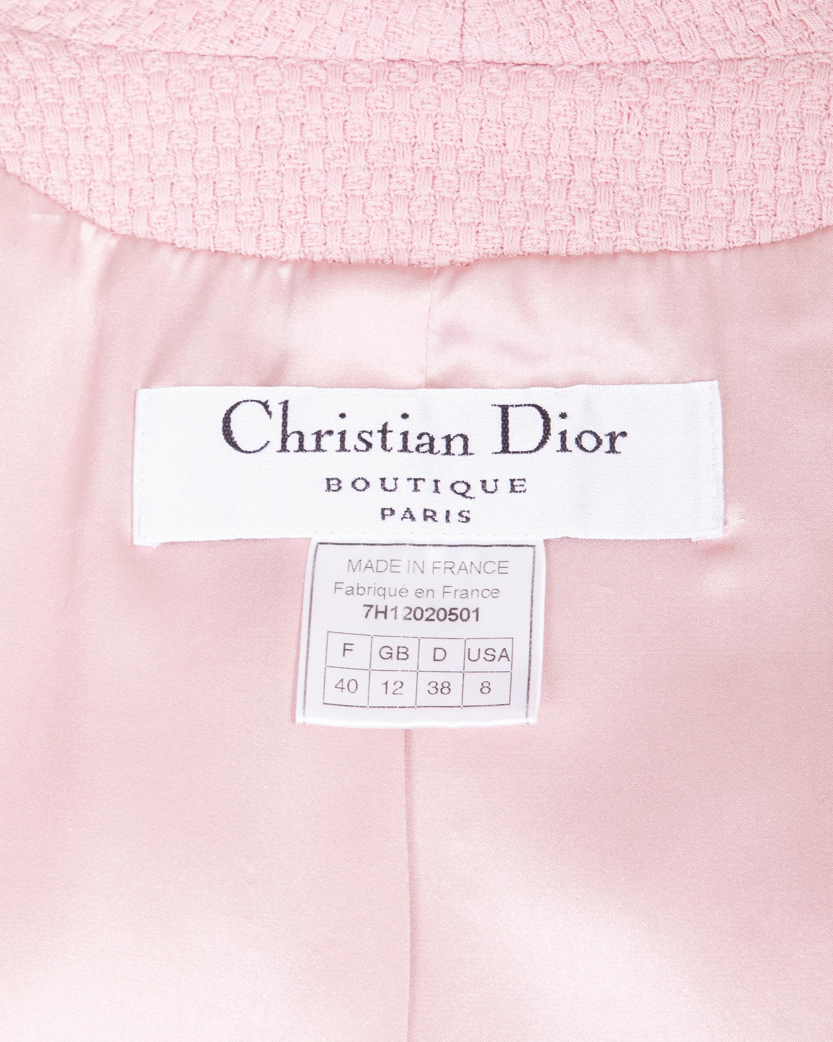 A/W 1997 Christian Dior by Galliano Pink Boucle Double-Breasted Blazer Dress 4