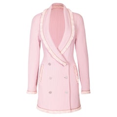 A/W 1997 Christian Dior by Galliano Pink Boucle Double-Breasted Blazer Dress