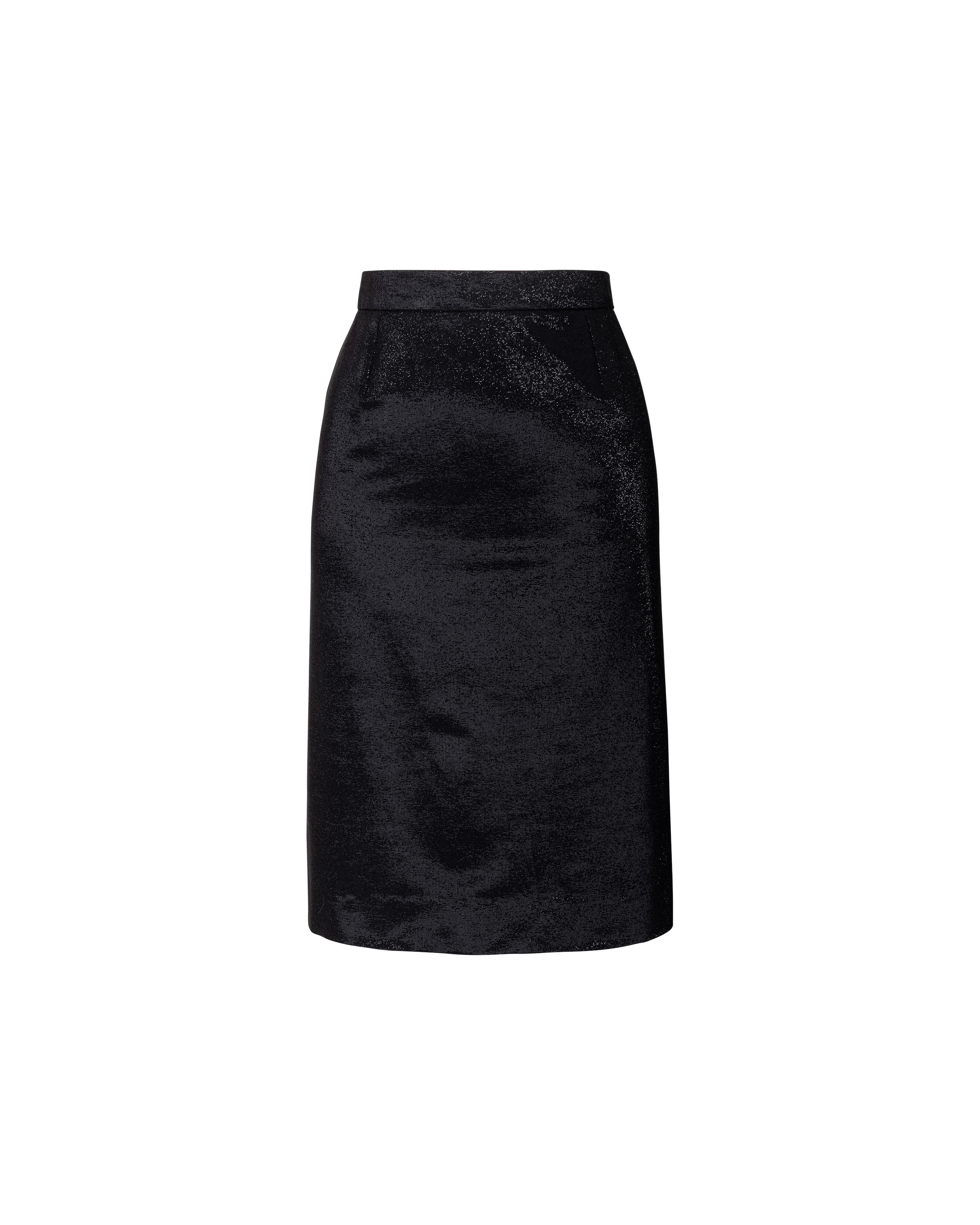 A/W 1997 Givenchy by Alexander McQueen Black Metallic Skirt Suit Set 2