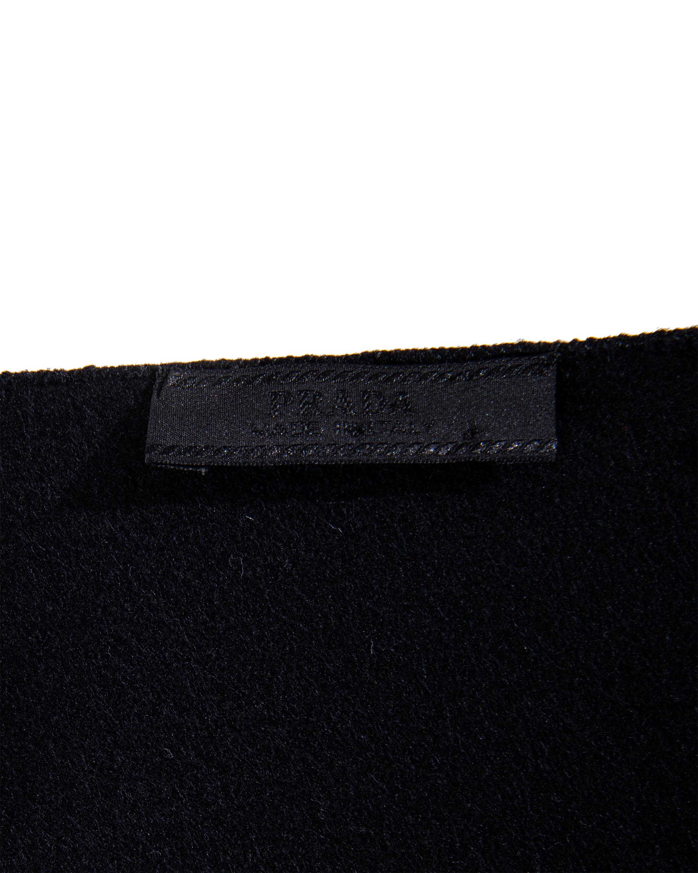 A/W 1997 Prada by Miuccia Prada Black Wool Mini Dress with Beaded Trim 6