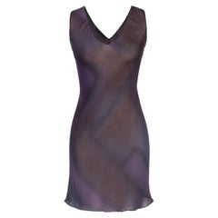 Retro A/W 1997 Prada by Miuccia Prada Deep Purple Embellished Slip Dress