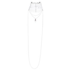 A/W 1998 Christian Dior White Beaded 13-Strand Choker Necklace