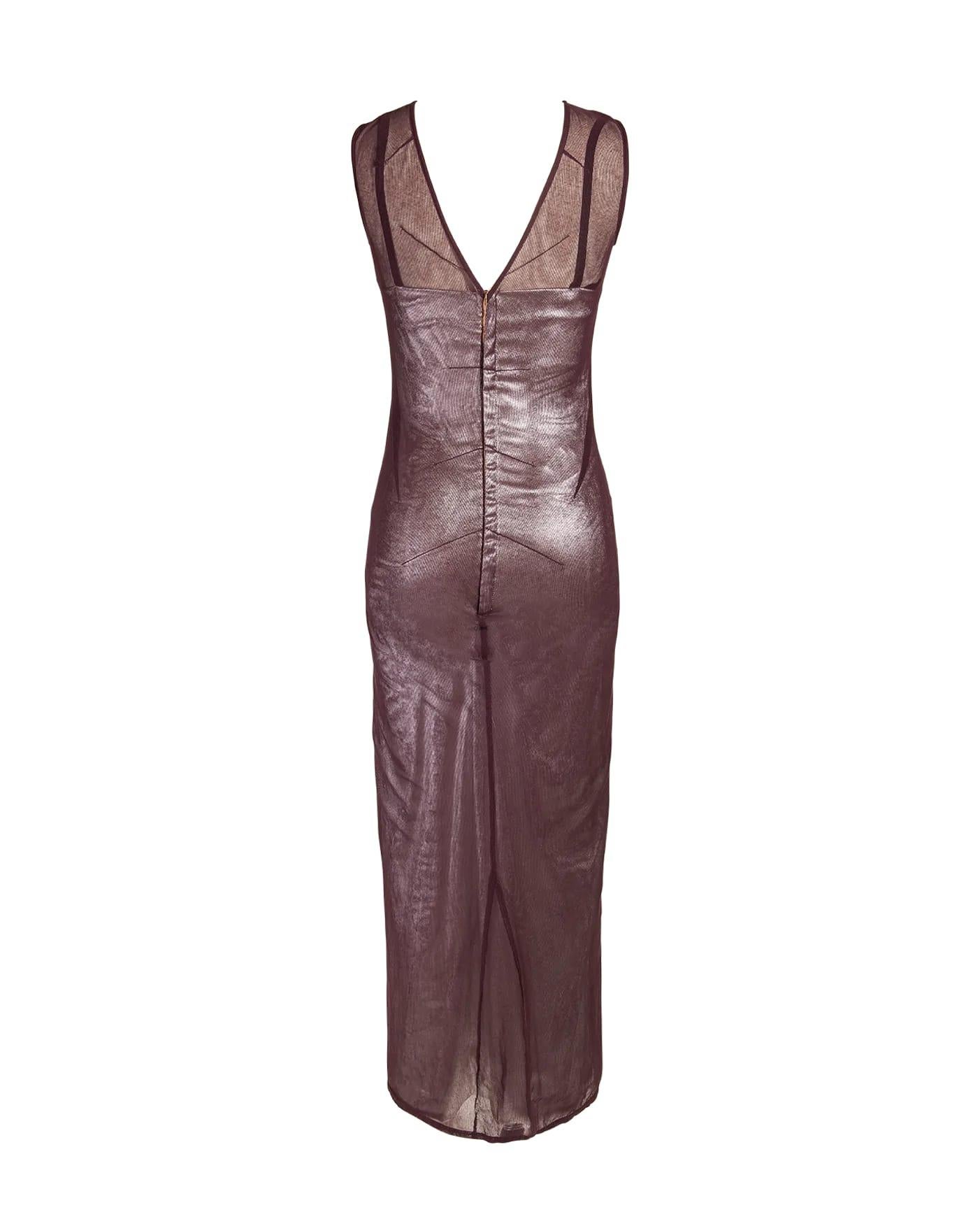 A/W 1998 Dolce & Gabbana Purple and Silver Layered Midi Dress In Excellent Condition In North Hollywood, CA