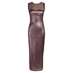 A/W 1998 Dolce & Gabbana Purple and Silver Layered Midi Dress