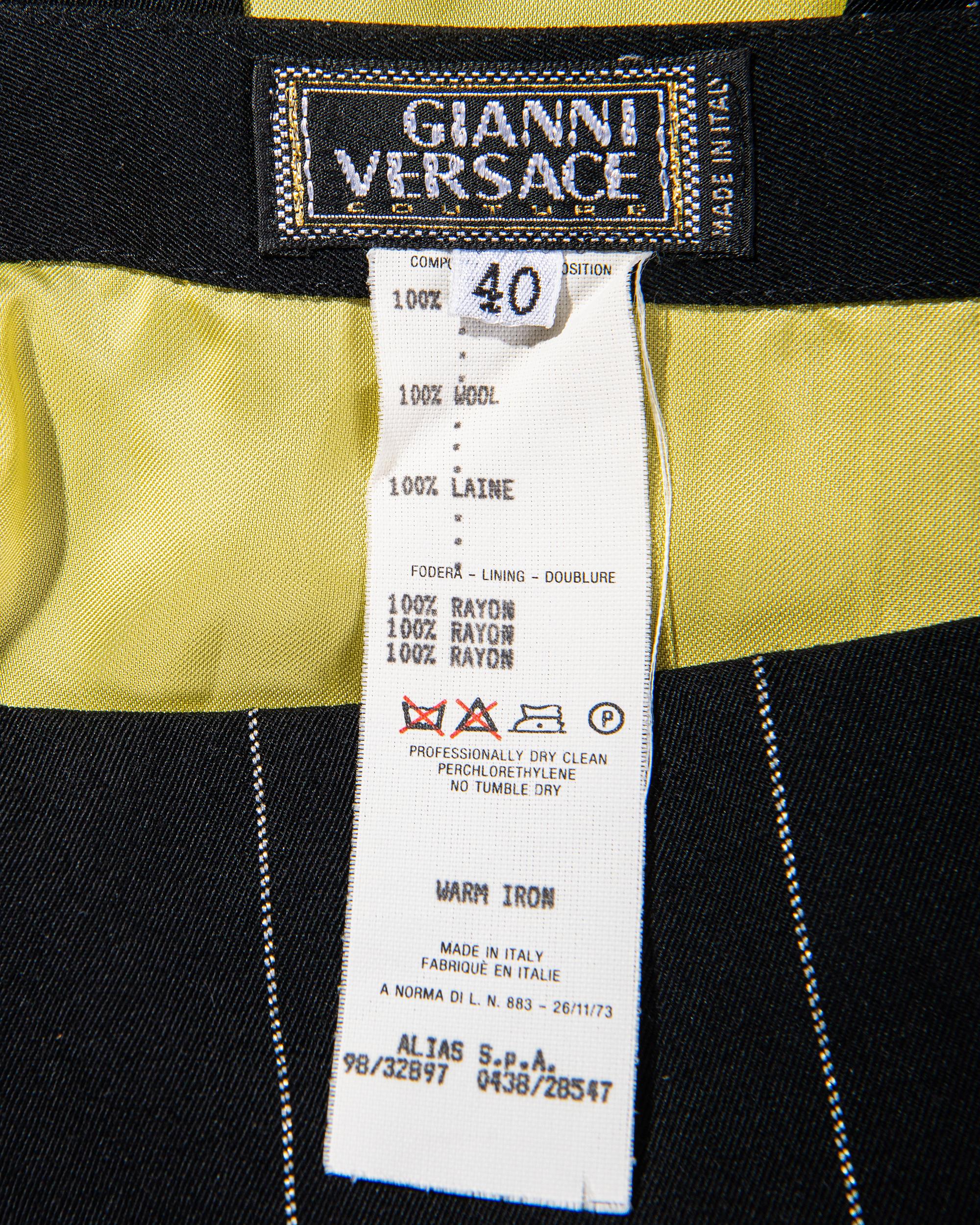 A/W 1998 Gianni Versace Deep Navy Pinstripe Skirt 4