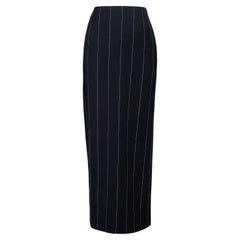 A/W 1998 Gianni Versace Deep Navy Pinstripe Skirt