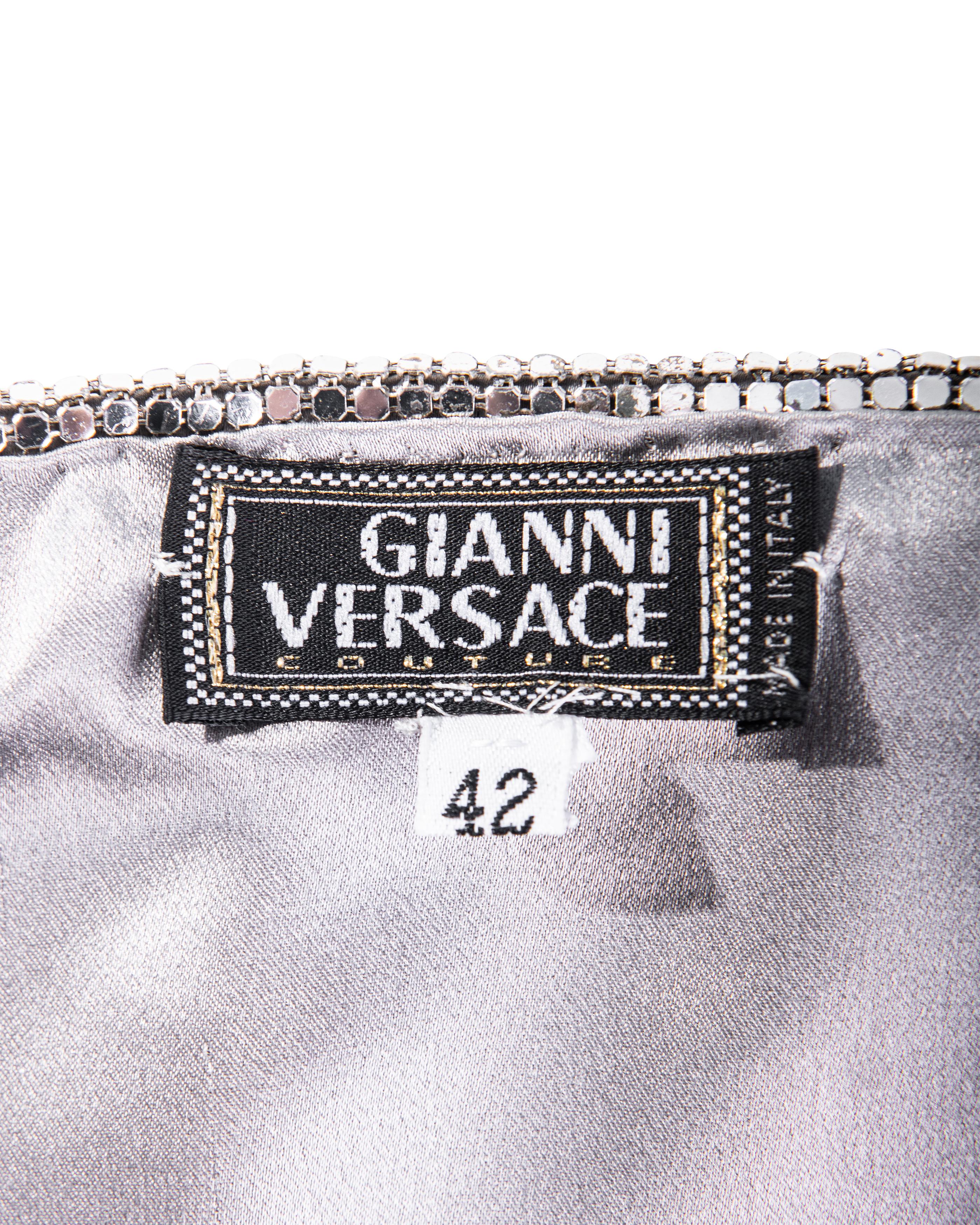 A/W 1998 Gianni Versace Silver Oroton Chainmail Corset 7