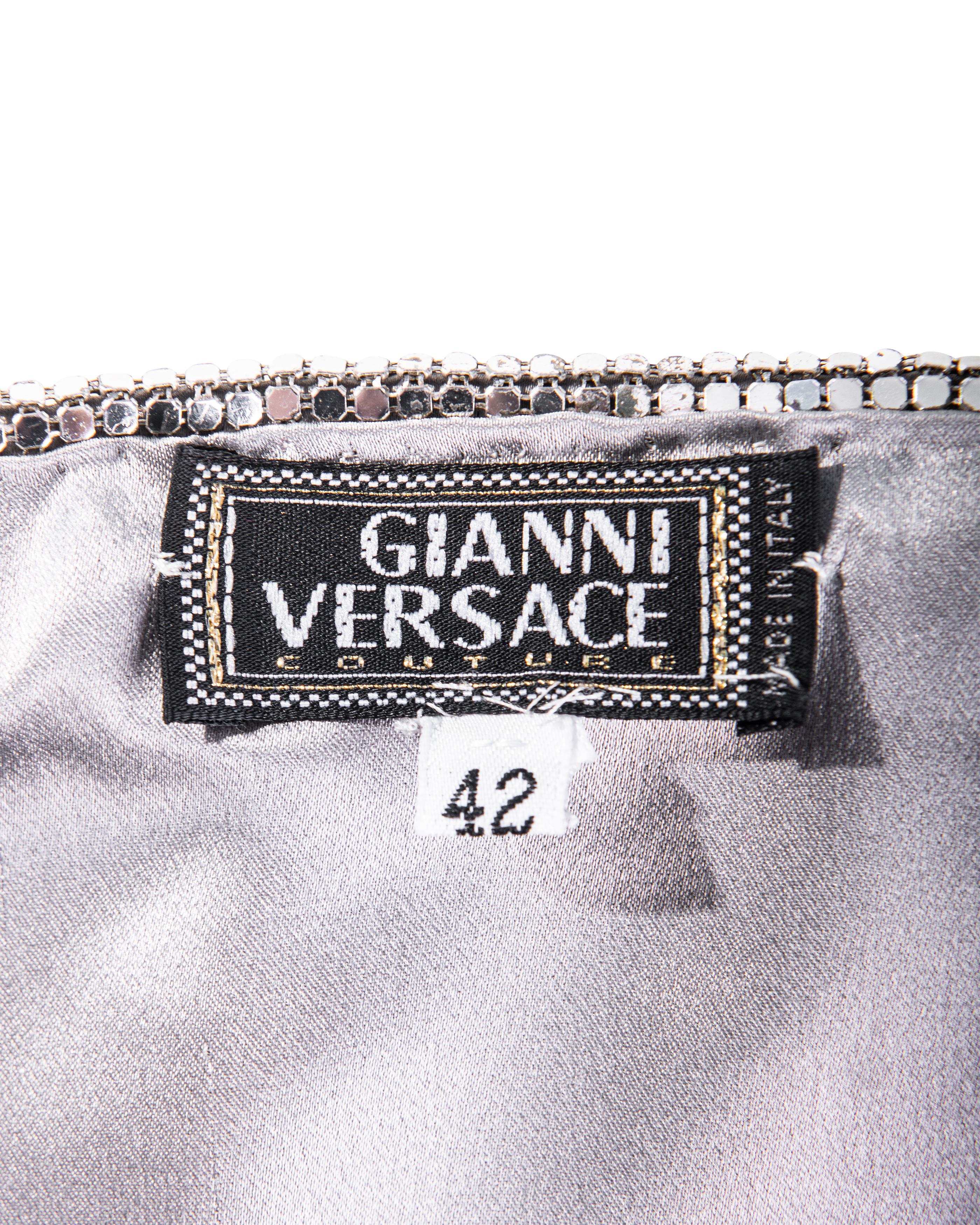 A/W 1998 Gianni Versace Silver Oroton Chainmail Corset 7