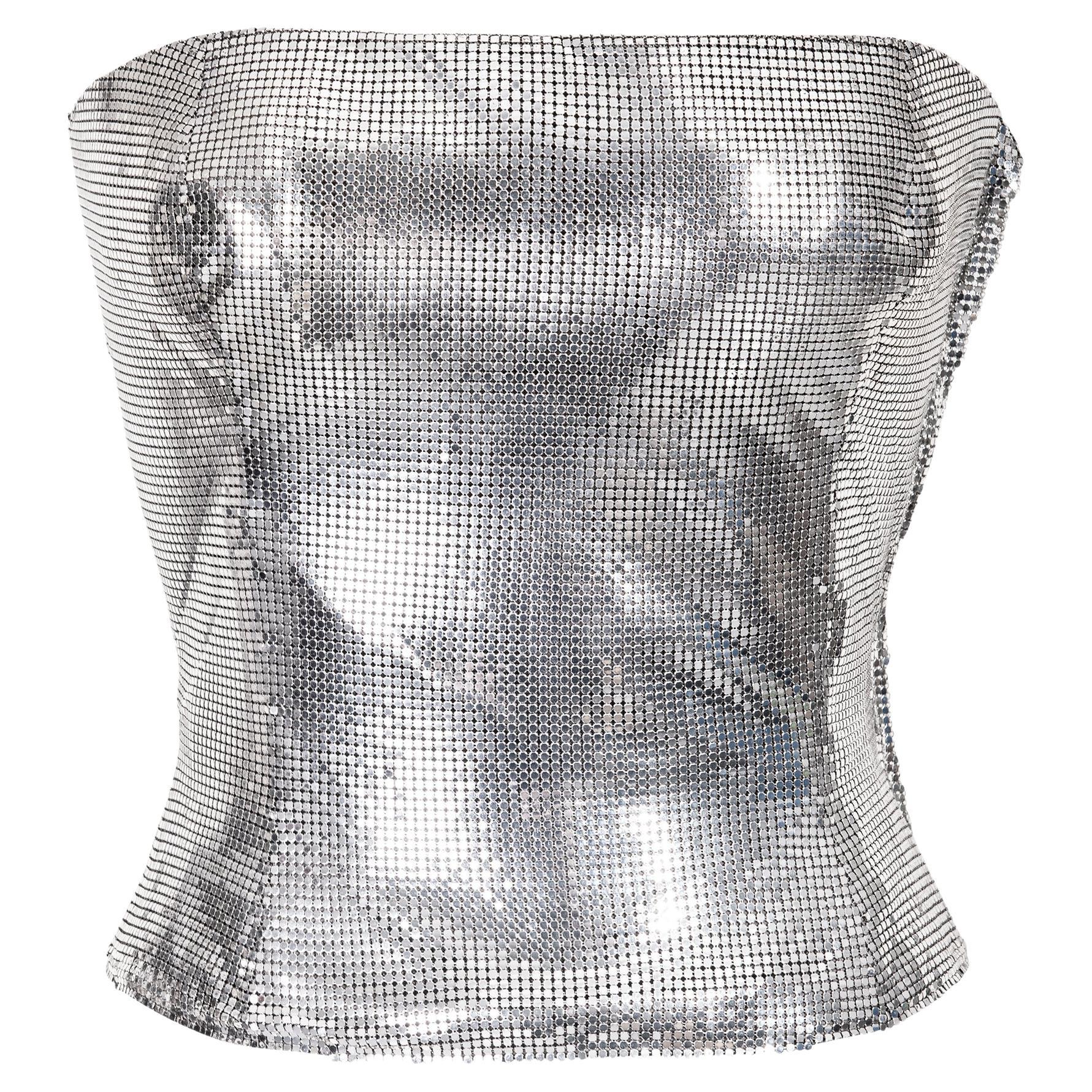 A/W 1998 Gianni Versace Silver Oroton Chainmail Corset