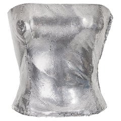 Vintage A/W 1998 Gianni Versace Silver Oroton Chainmail Corset