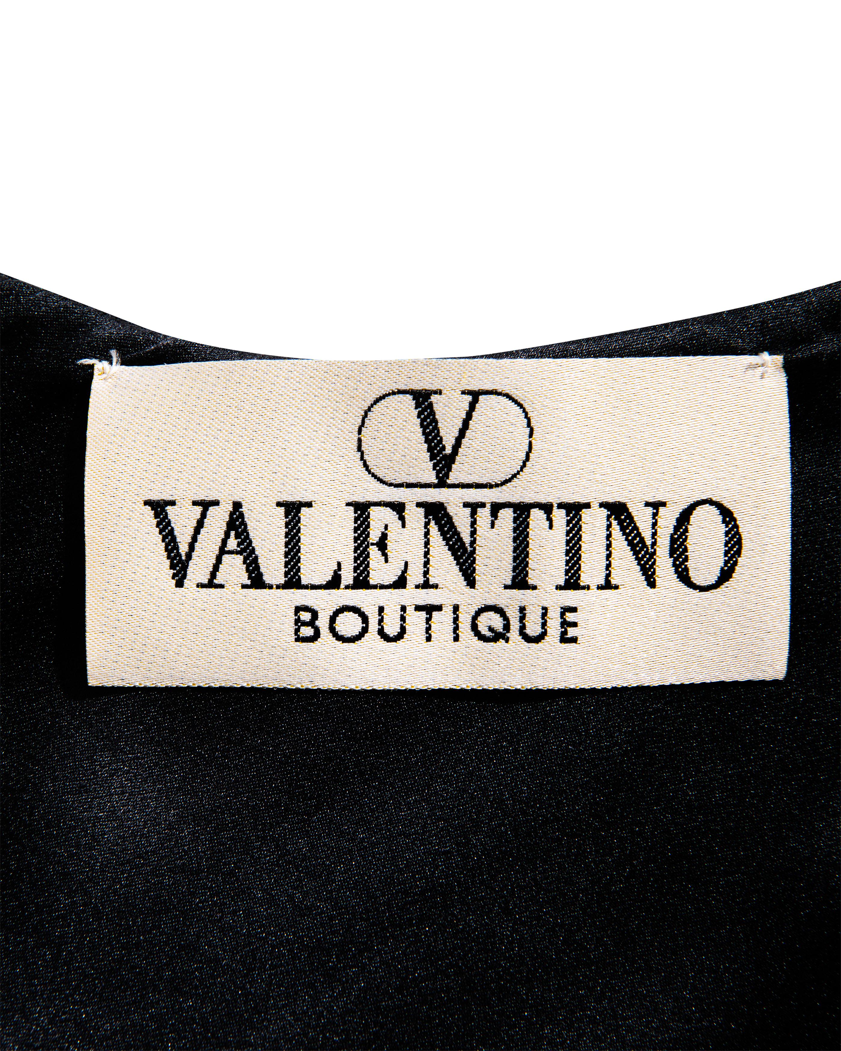 A/W 1998 Valentino Boutique Black Drape Mesh Bustier Gown 6