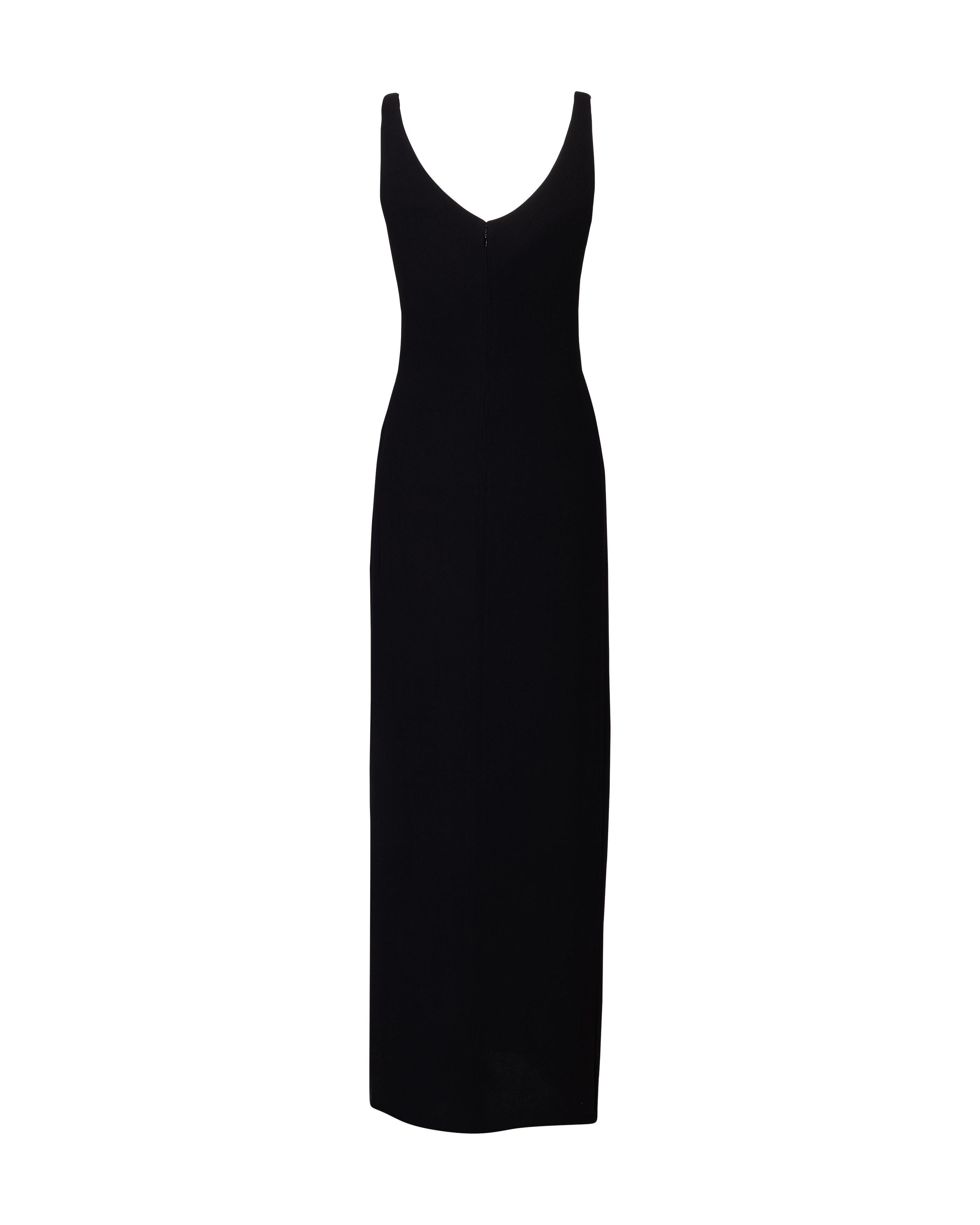 A/W 1998 Valentino Boutique Black Drape Mesh Bustier Gown 1