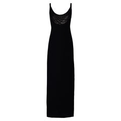 Vintage A/W 1998 Valentino Boutique Black Drape Mesh Bustier Gown