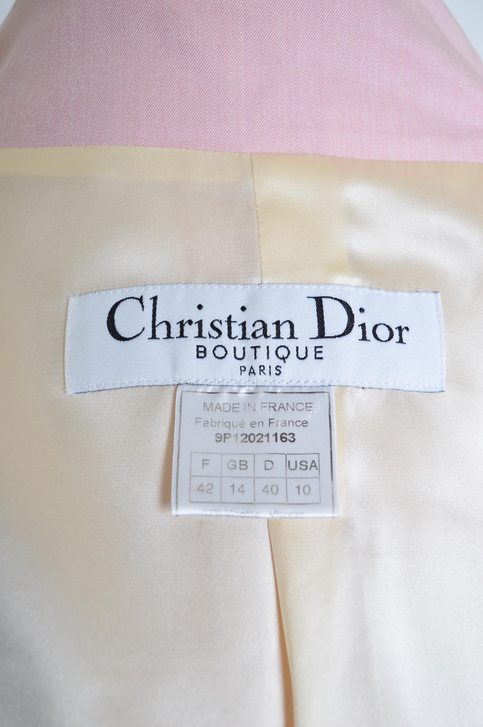  A/W 1999 Christian Dior by John Galliano Ensemble veste en dentelle et jupe crayon rose Pour femmes 