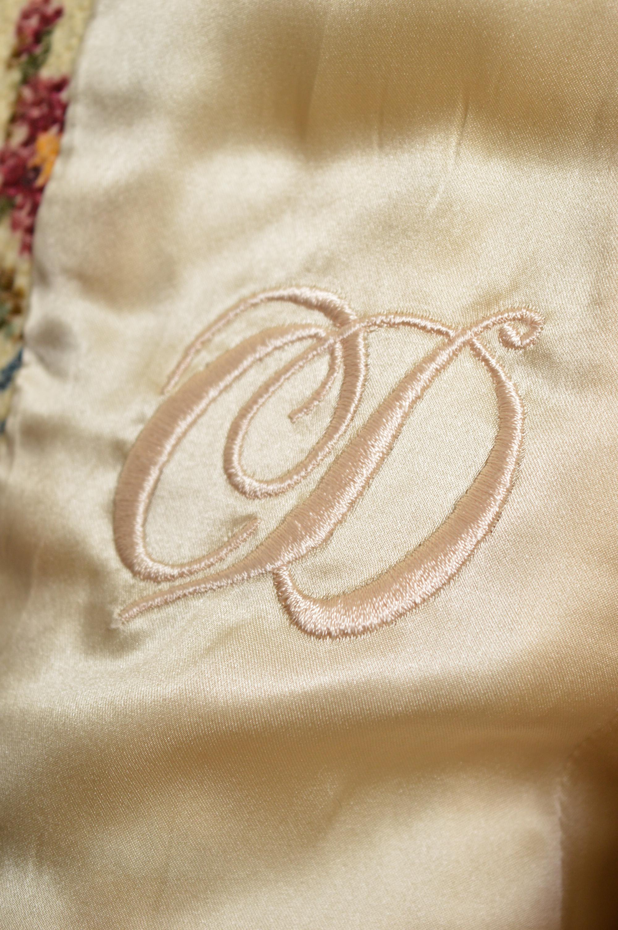 A/W 1999 Christian Dior John Galliano Floral Cross stitch Tapestry Blazer Jacket For Sale 11