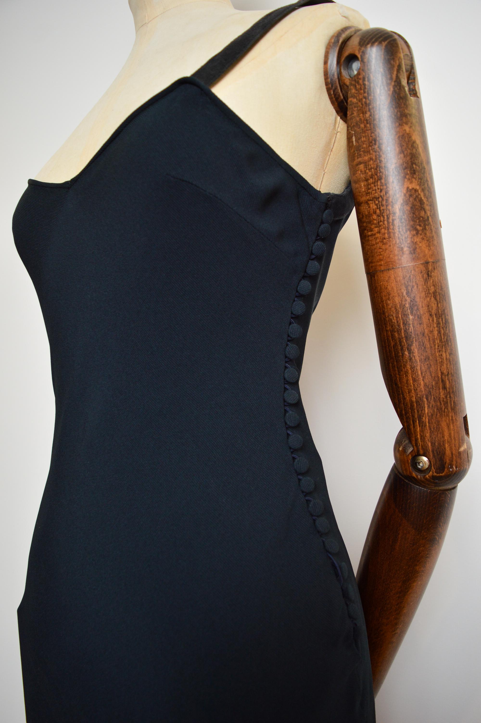 S/S 2001 Christian Dior John Galliano Midnight Blue Bias Cut Evening Slip Dress 1
