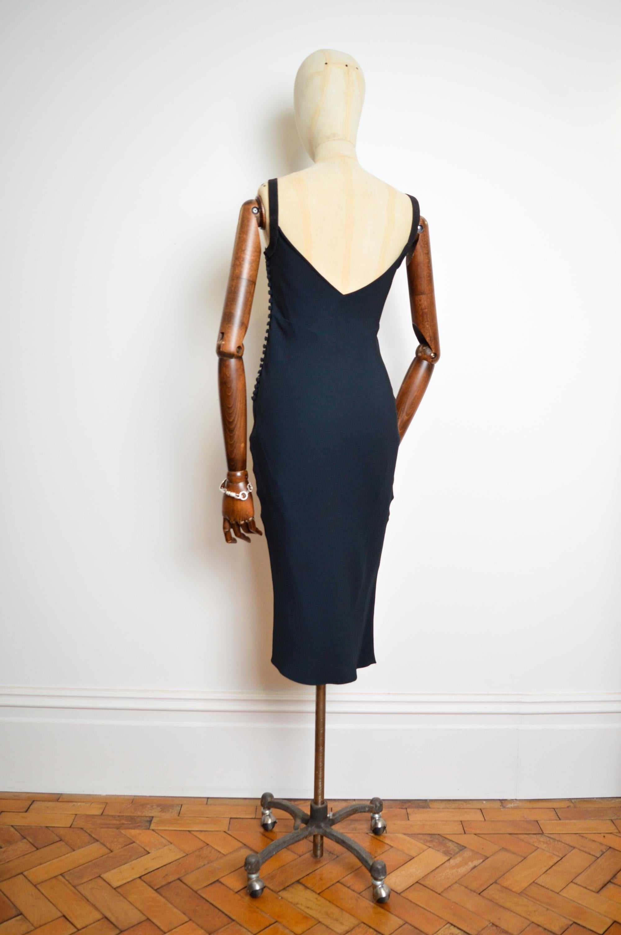 S/S 2001 Christian Dior John Galliano Midnight Blue Bias Cut Evening Slip Dress 2