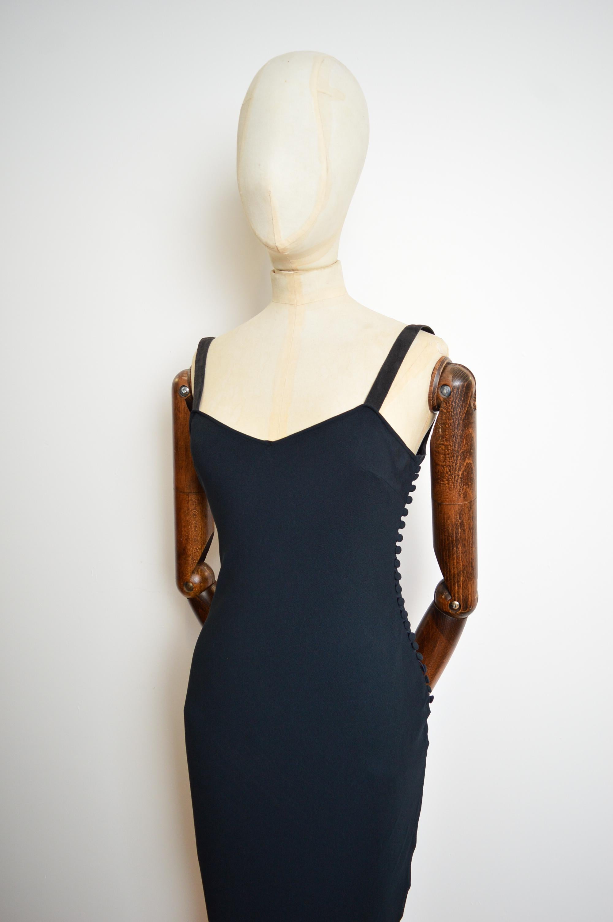 S/S 2001 Christian Dior John Galliano Midnight Blue Bias Cut Evening Slip Dress 3