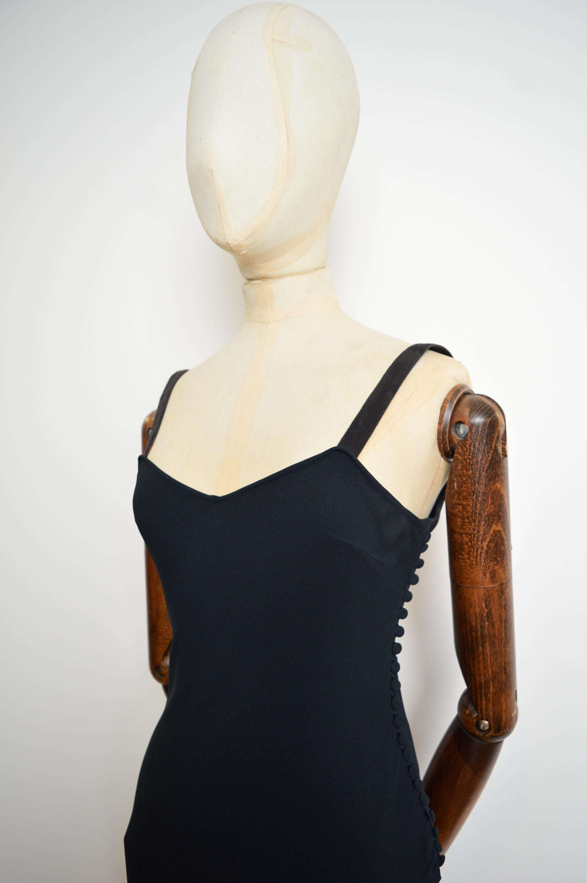 S/S 2001 Christian Dior John Galliano Midnight Blue Bias Cut Evening Slip Dress 4