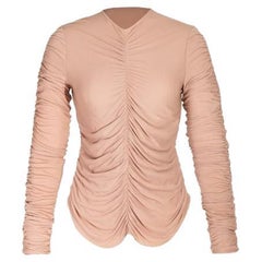 A/W 1999 Gucci by Tom Ford Tan Ruched Long Sleeve Top