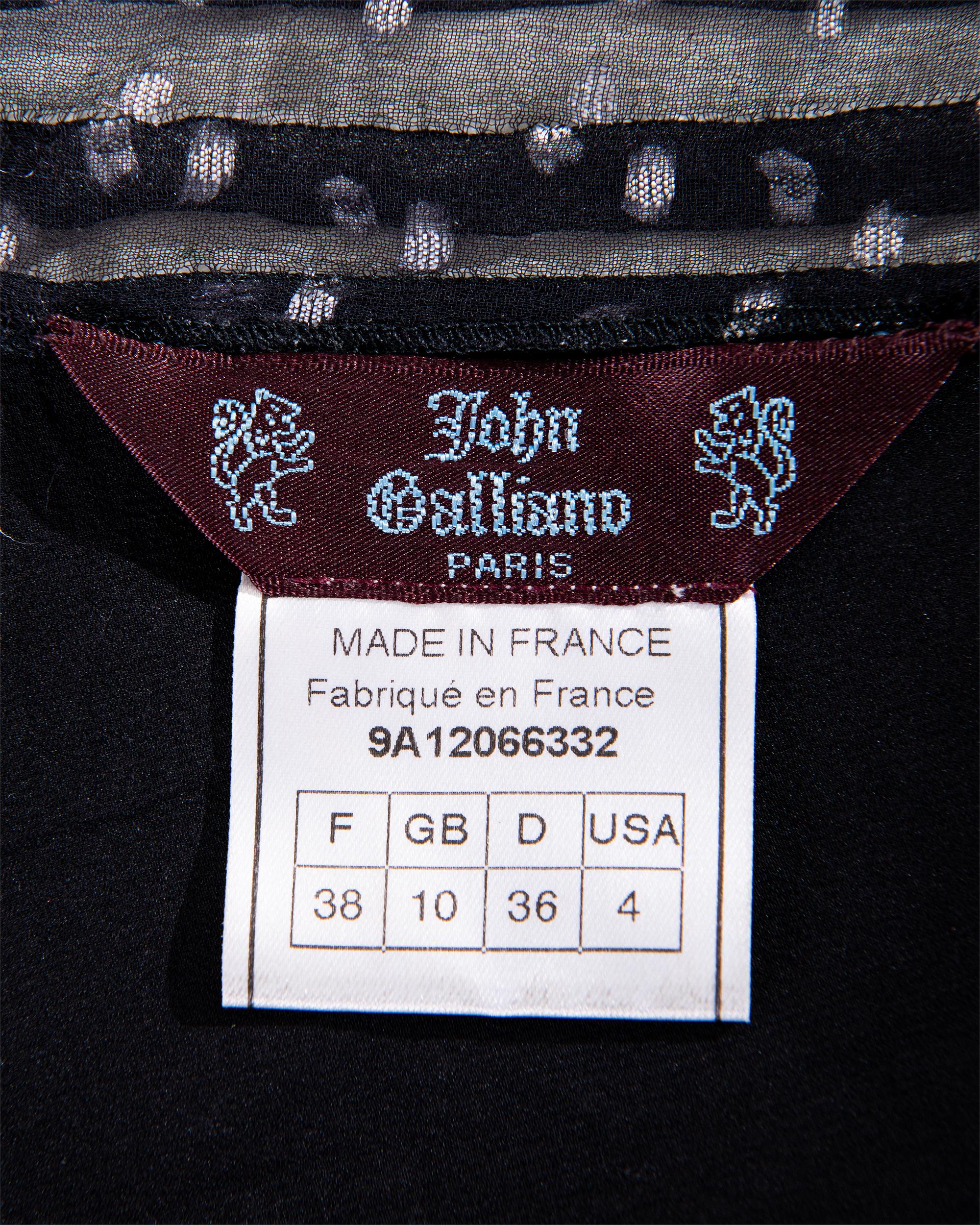 A/W 1999 John Galliano Bias Cut Black and White Polka Dot Slip Gown 5