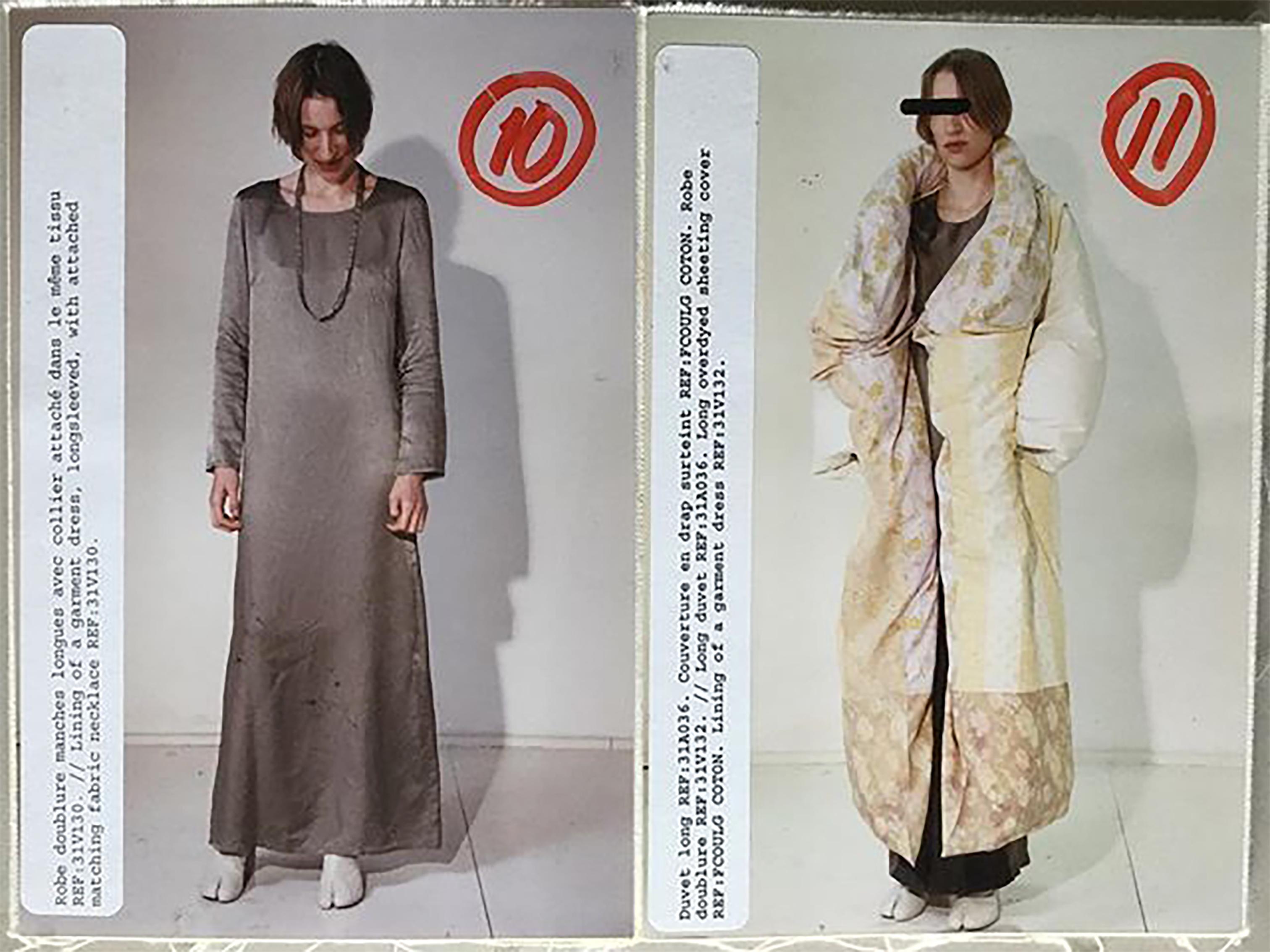 A/W 1999 Maison Martin Margiela deep rust color-way 'lining' long sleeve dress. Long sleeve midi dress created with interior lining of dress, with 'necklace' formed by loop tie that drapes from back of neck to front of dress. Fabric Contents: 100%
