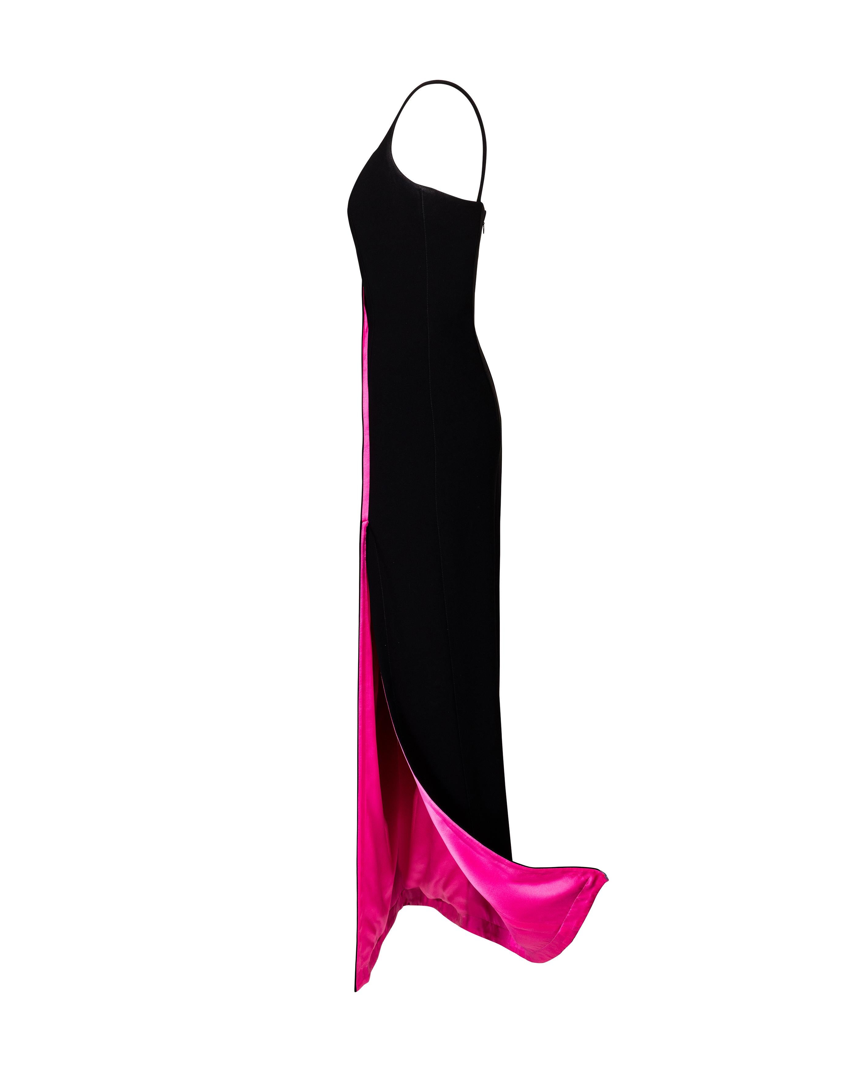 A/W 1999 Thierry Mugler 'Vie en Rose' Collection Black and Pink Gown 1