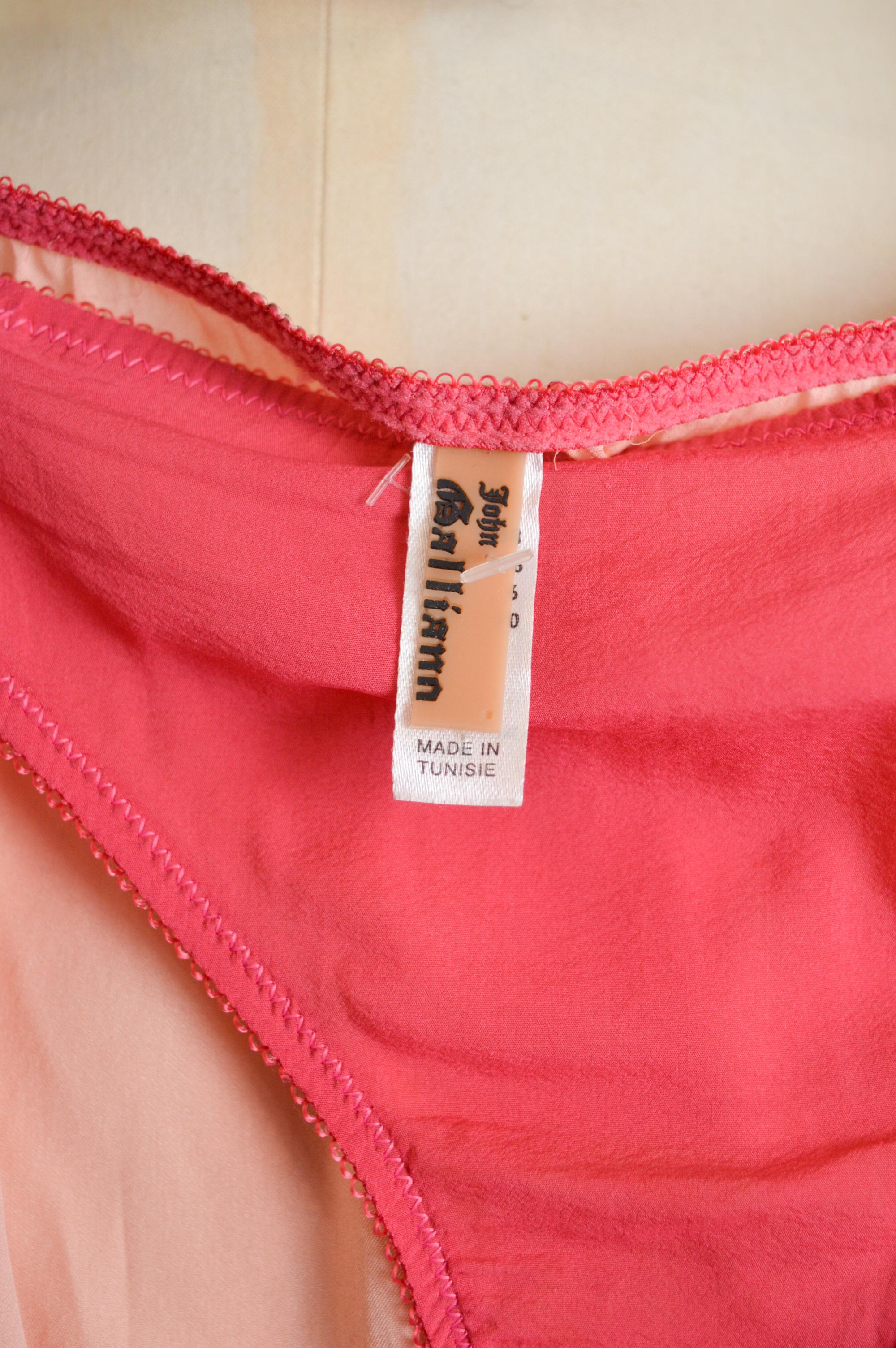 A/W 2000- 2001 John Galliano Pure Silk Pink Corset Bustier & Panties Set 8