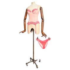 A/W 2000- 2001 John Galliano Pure Silk Pink Corset Bustier & Panties Set