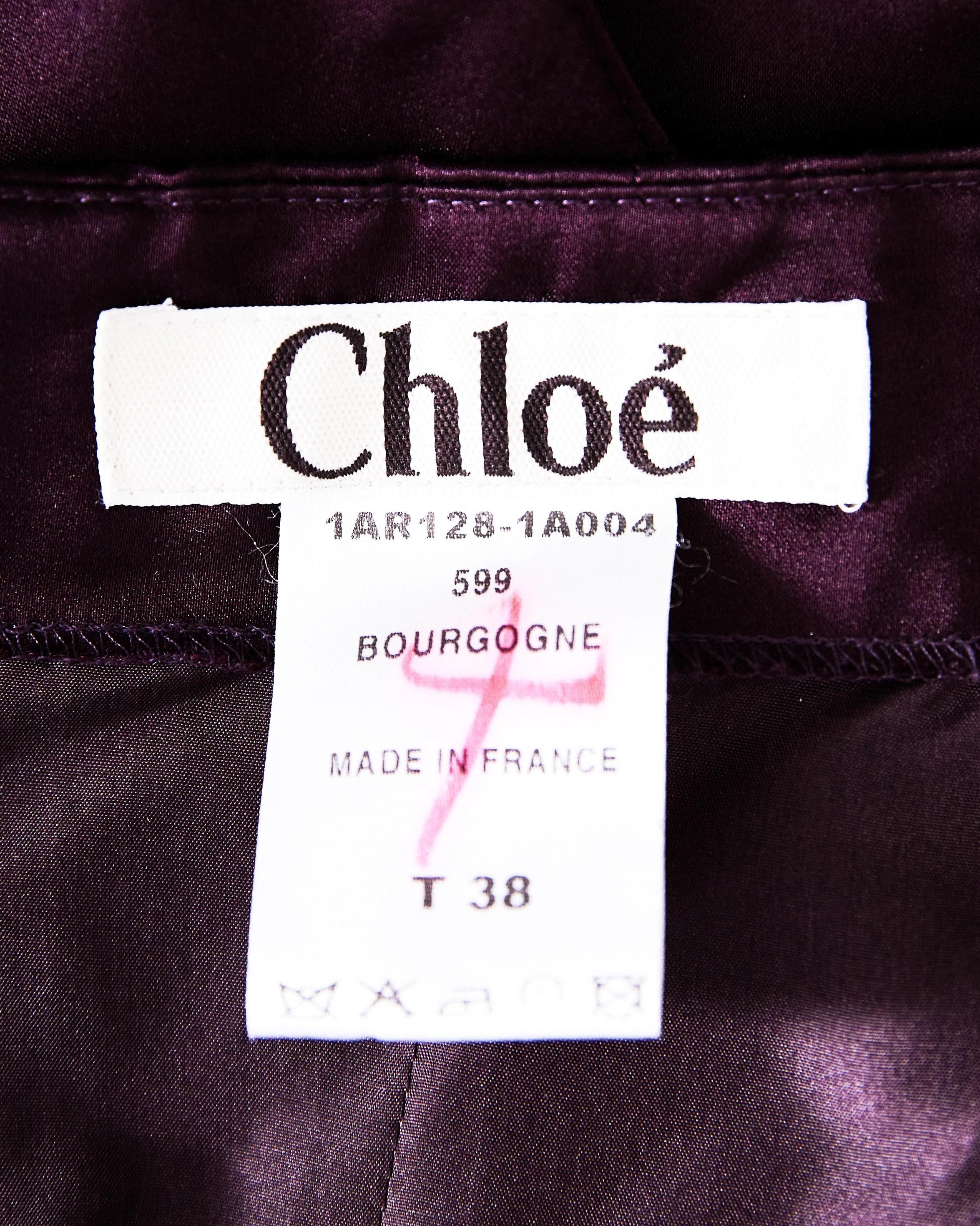 A/W 2001 Chloé by Stella McCartney Purple Strapless Silk Midi Dress 2
