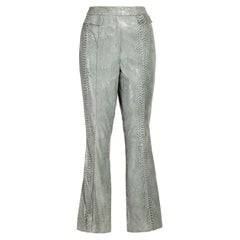 A/W 2001 John Galliano Green Suede Metallic Pattern Pants