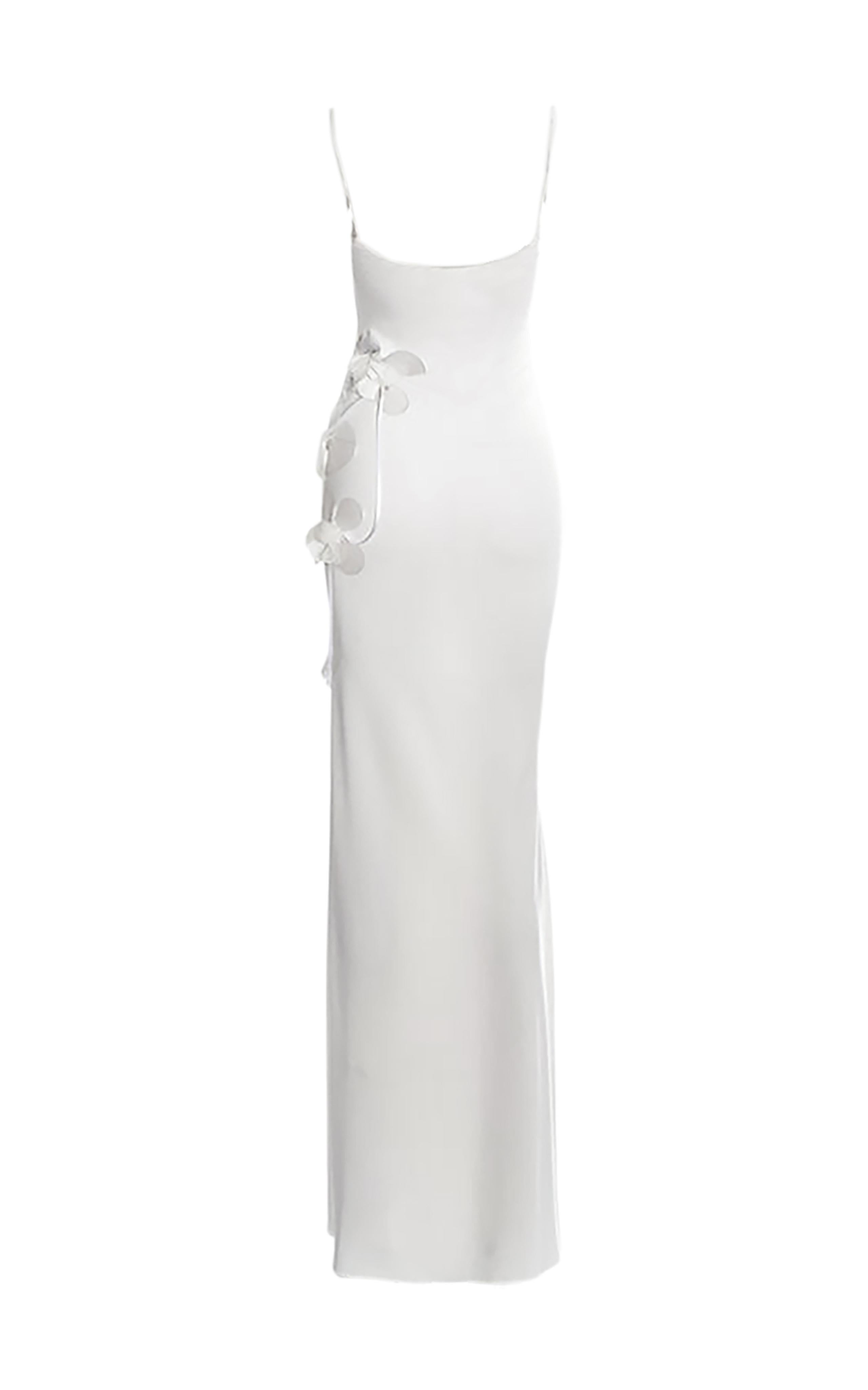 Women's A/W 2001 John Galliano White Gown with 3D Floral Appliques