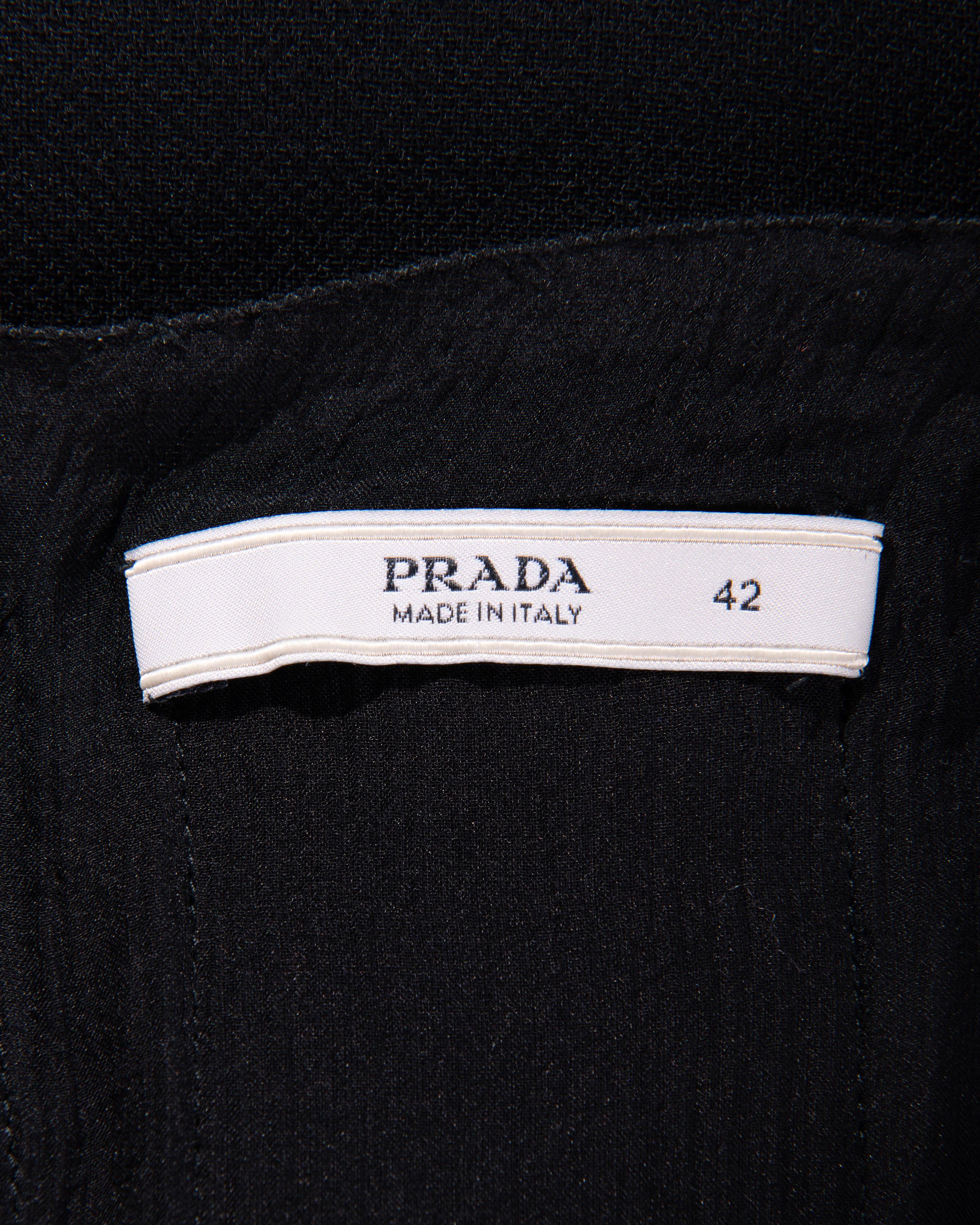 A/W 2001 Prada Black Dress with Semi-Sheer Silk Chiffon Paneling 5