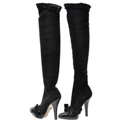 A/W 2001 Tom Ford for Yves Saint Laurent Bottes en daim noir 37 - 7