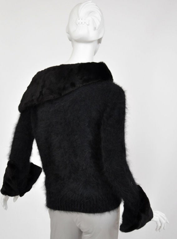 A/W 2001 Vintage Tom Ford for Gucci Black Angora and Mink Fur Sweater 1