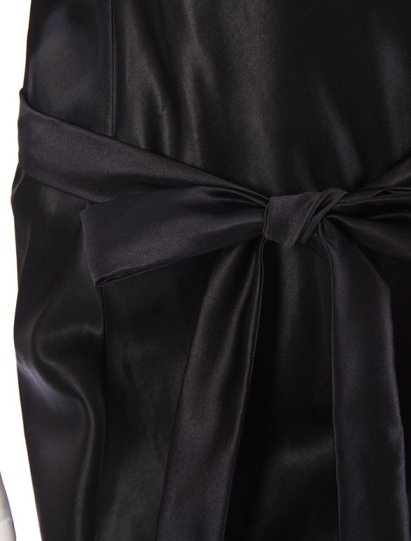 A/W 2001 VINTAGE TOM FORD for GUCCI BLACK STRAPLESS SATIN DRESS In Excellent Condition In Montgomery, TX