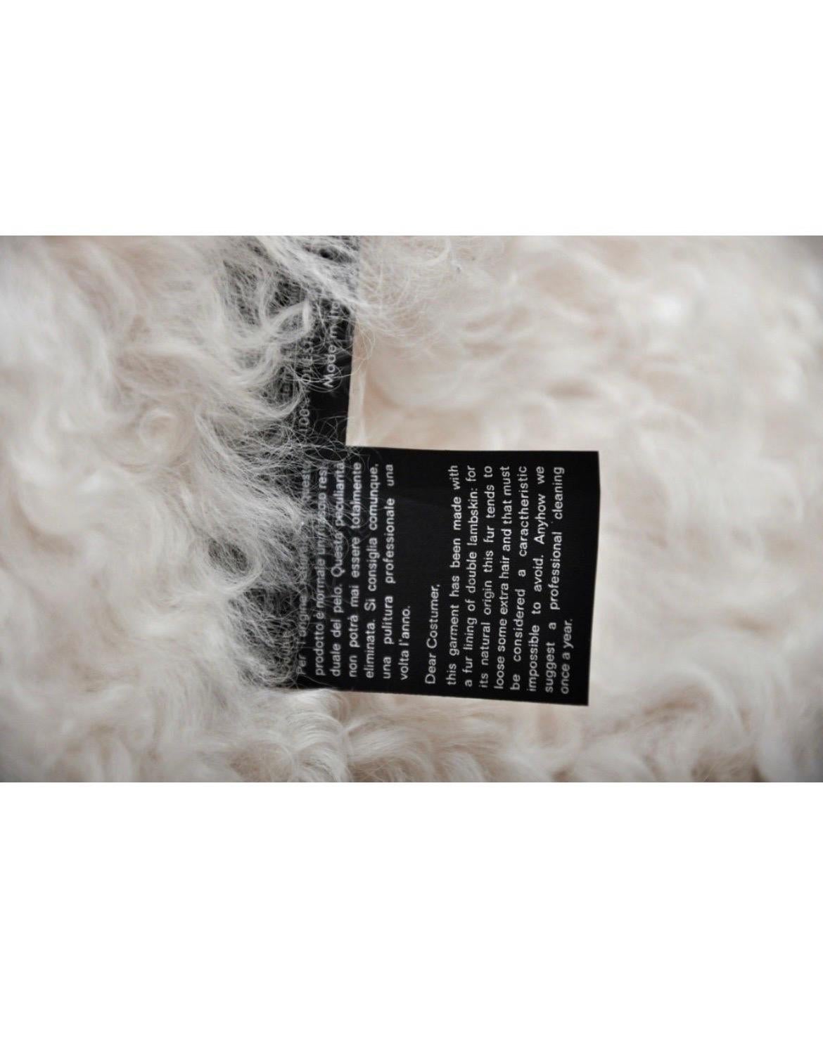 Tom Ford pour Gucci, veste vintage en jean blanc et fourrure d'agneau, A/H 2001 en vente 2