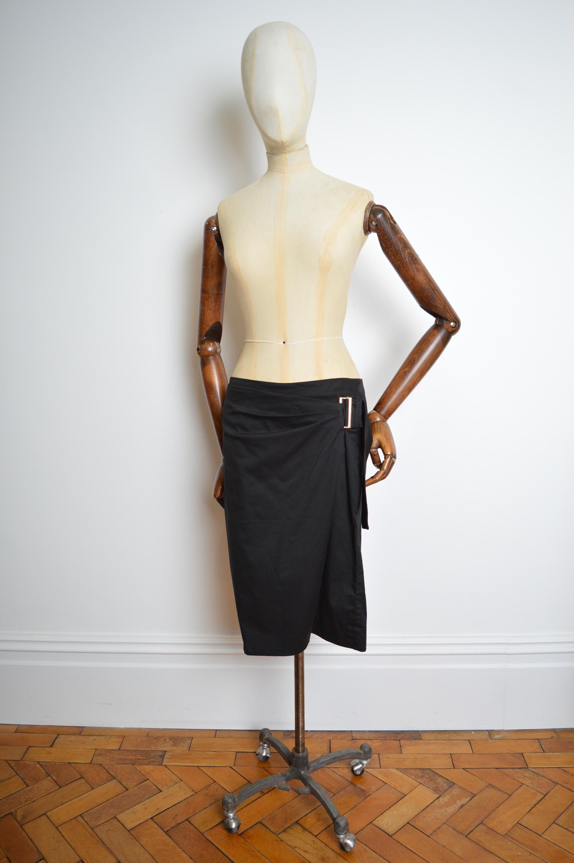 Women's A/W 2001 Yves Saint Laurent by Tom Ford Black Draped Wrap around Pencil Skirt For Sale