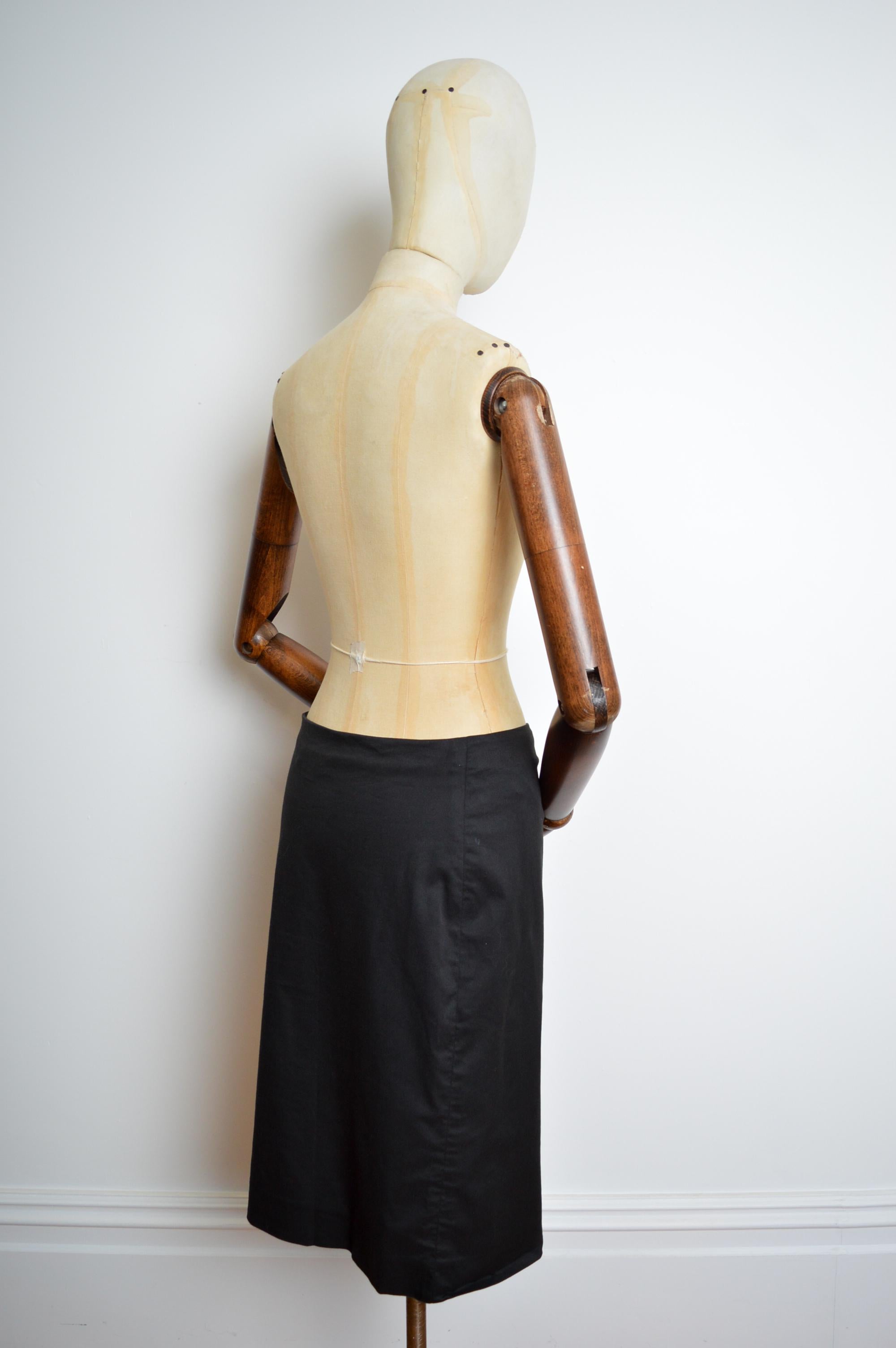 A/W 2001 Yves Saint Laurent by Tom Ford Black Draped Wrap around Pencil Skirt For Sale 2